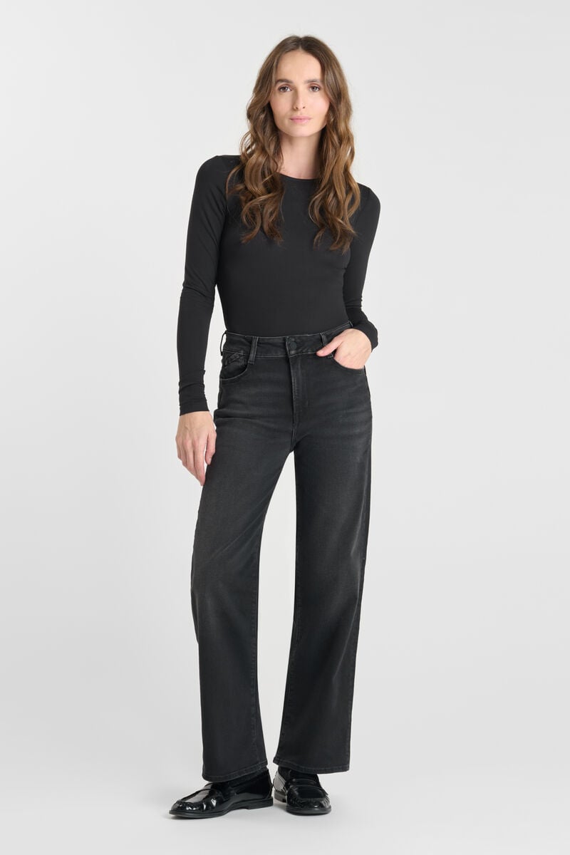 Jeans pulp wide leg taille haute 7/8ème noir N°1