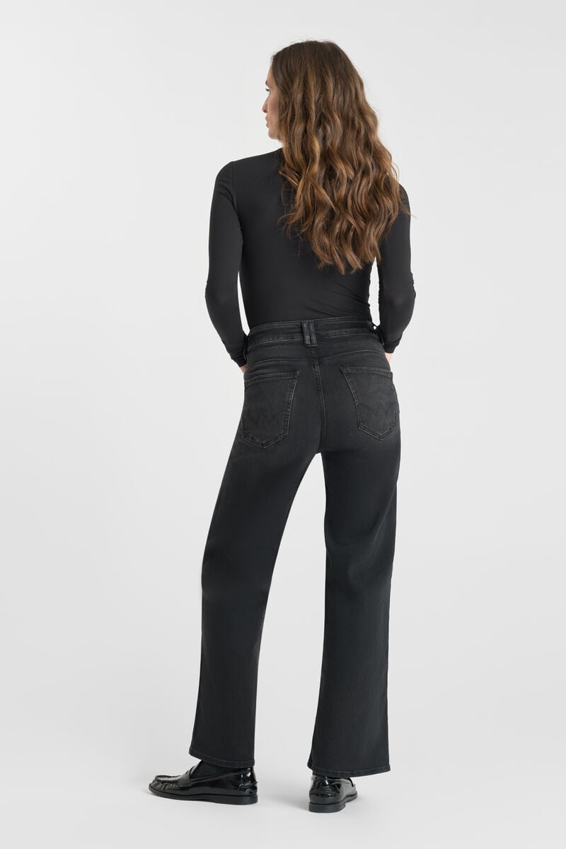 Jeans pulp wide leg taille haute 7/8ème noir N°1