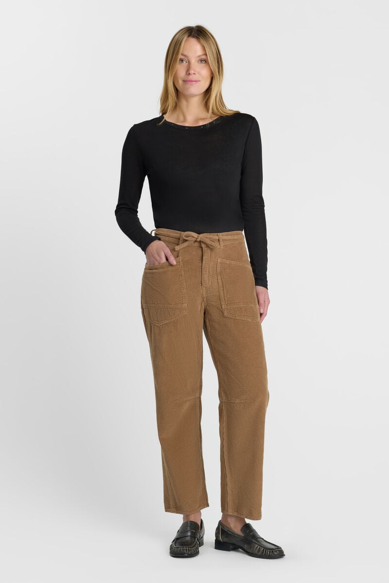 Pantalon balloon Madie en velours camel   