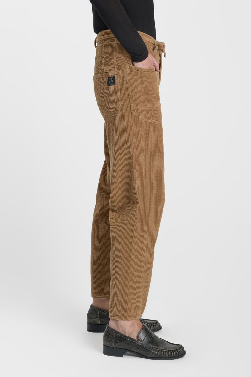 Pantalon balloon Madie en velours camel   