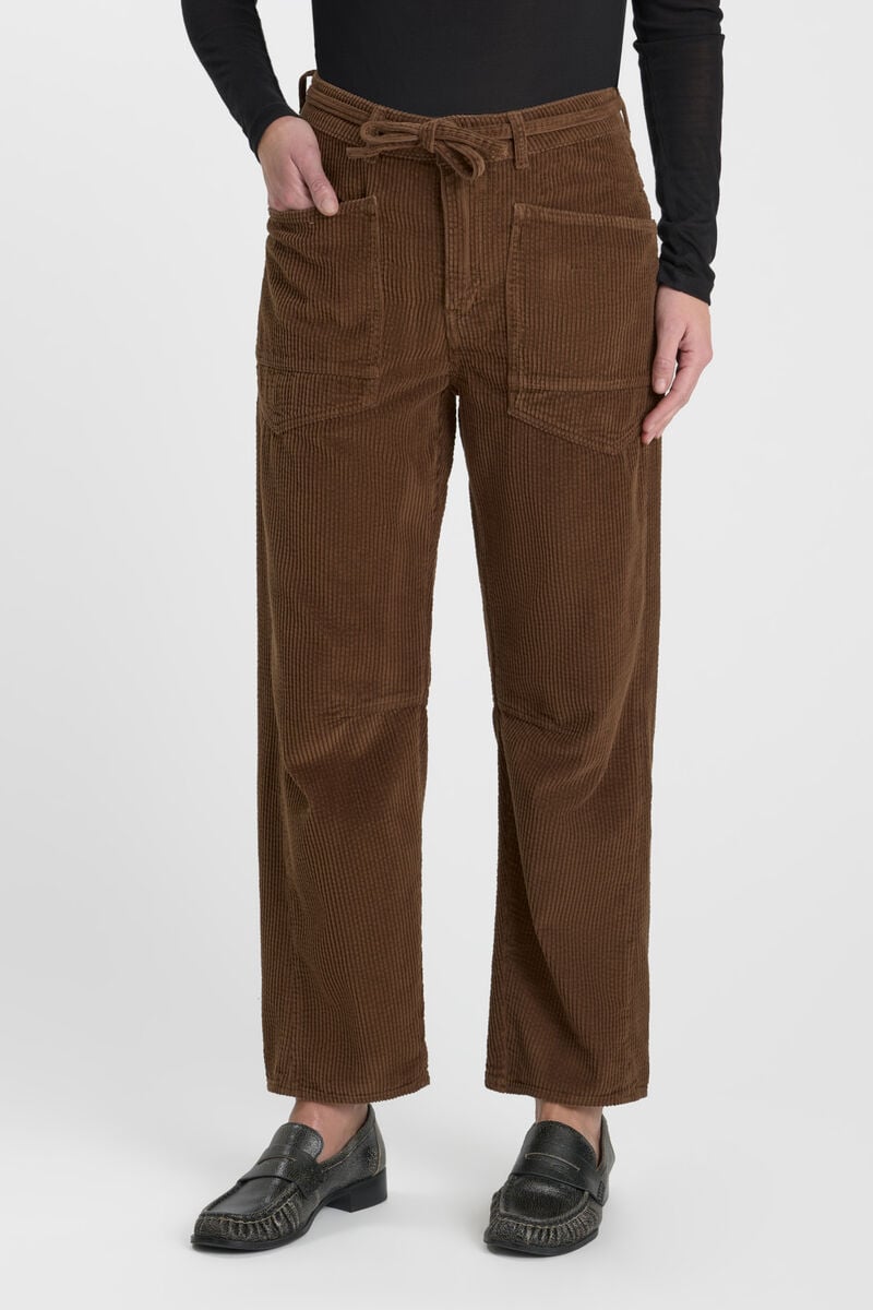 Pantalon balloon Madie en velours marron    