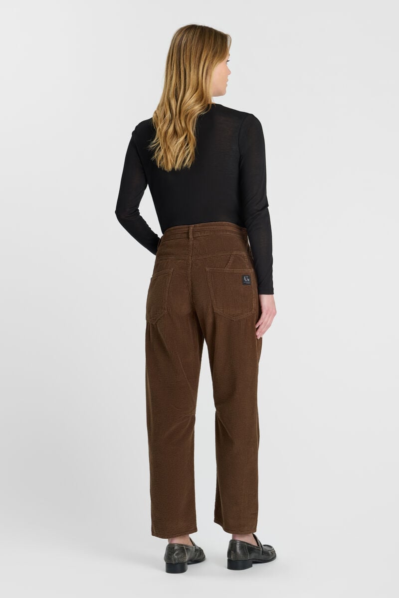Pantalon balloon Madie en velours marron    
