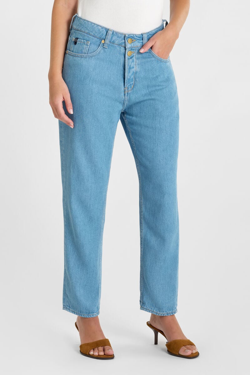 Jeans 400/60 girlfriend Riki tencel bleu