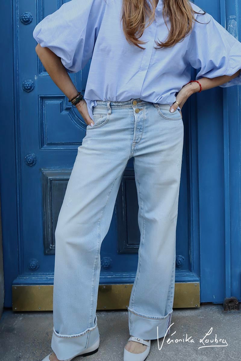 Jeans 400/28 loose Anastasia by Véronika Loubry taille haute bleu N°5