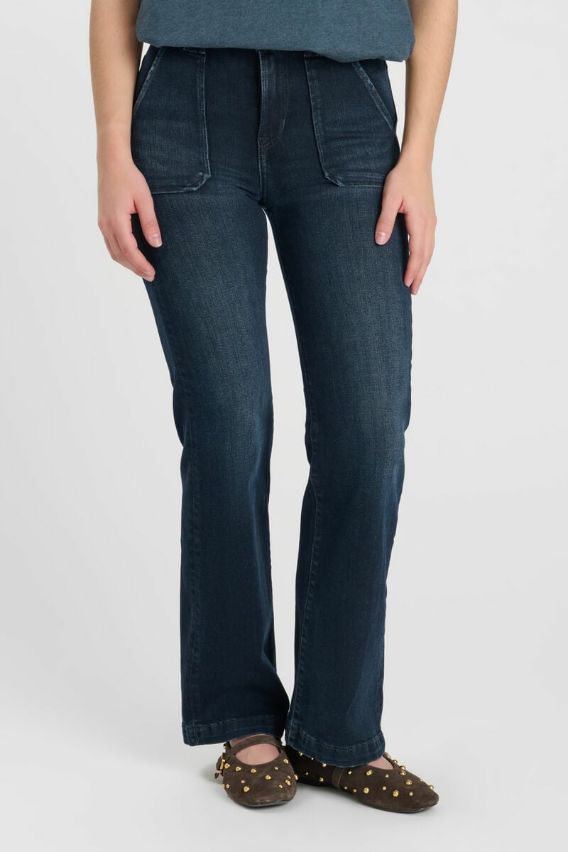 Jeans flare bleu-noir foncé