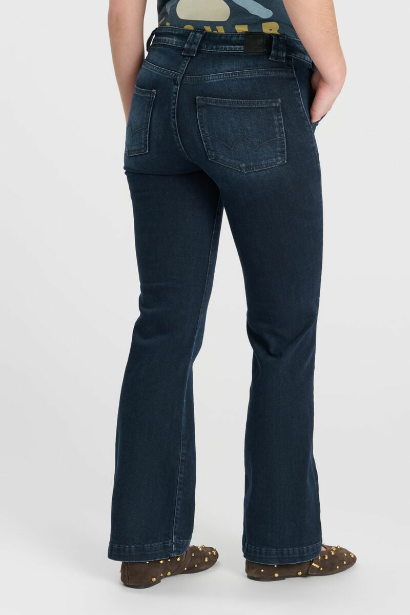 Jeans flare bleu-noir foncé