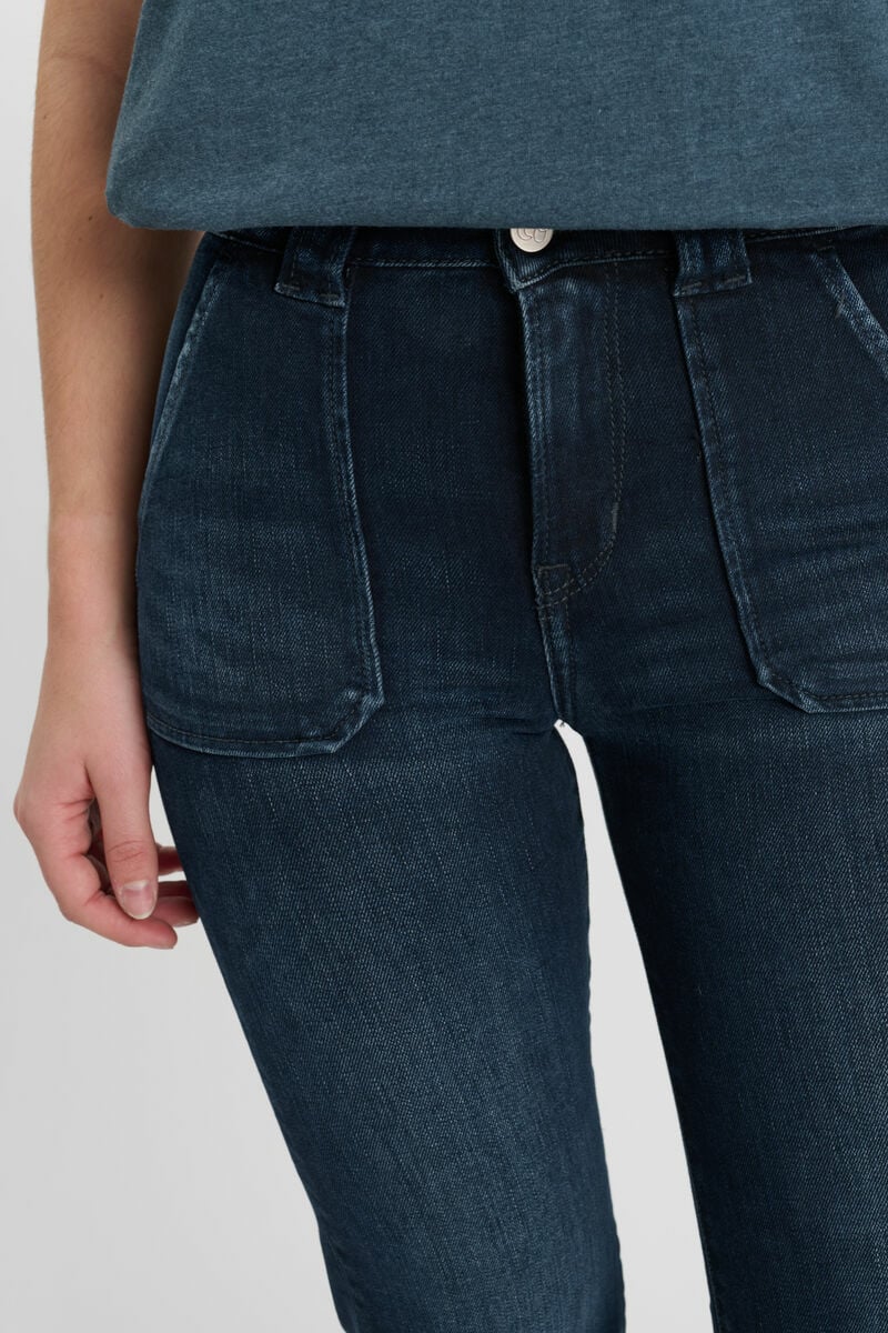Jeans flare bleu-noir foncé