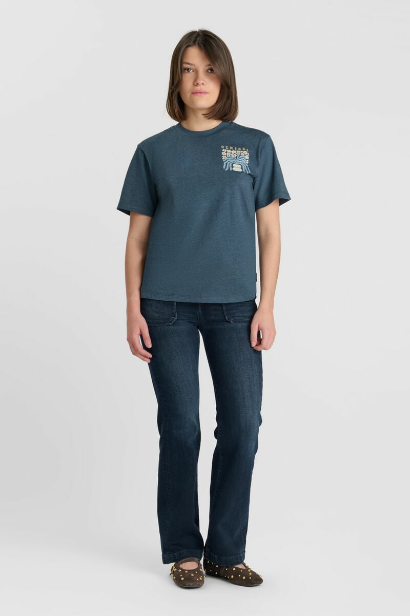 Jeans flare bleu-noir foncé