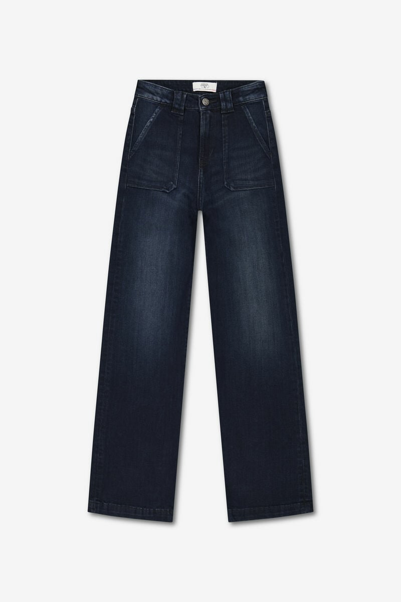 Jeans flare bleu-noir foncé
