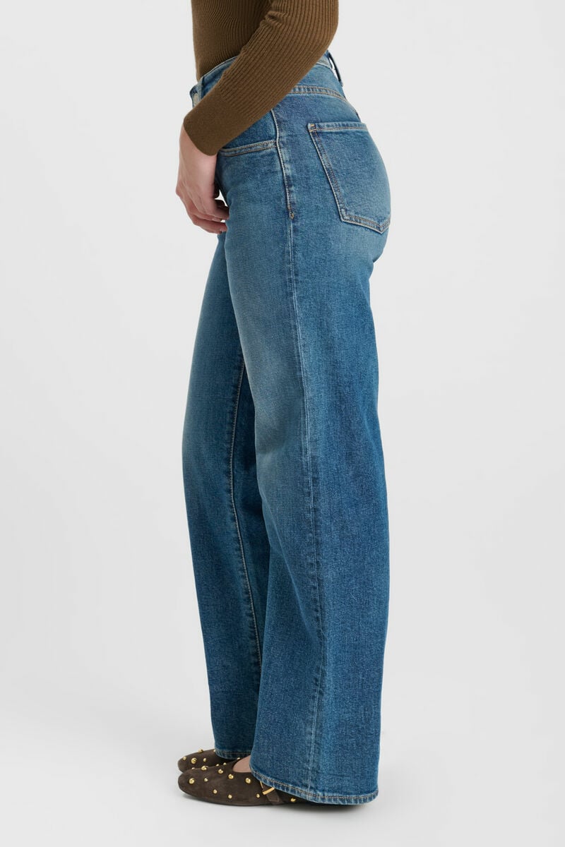 Jeans regular large Revers bleu moyen