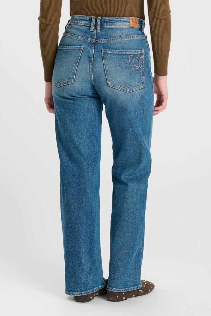 Jeans regular large Revers bleu moyen
