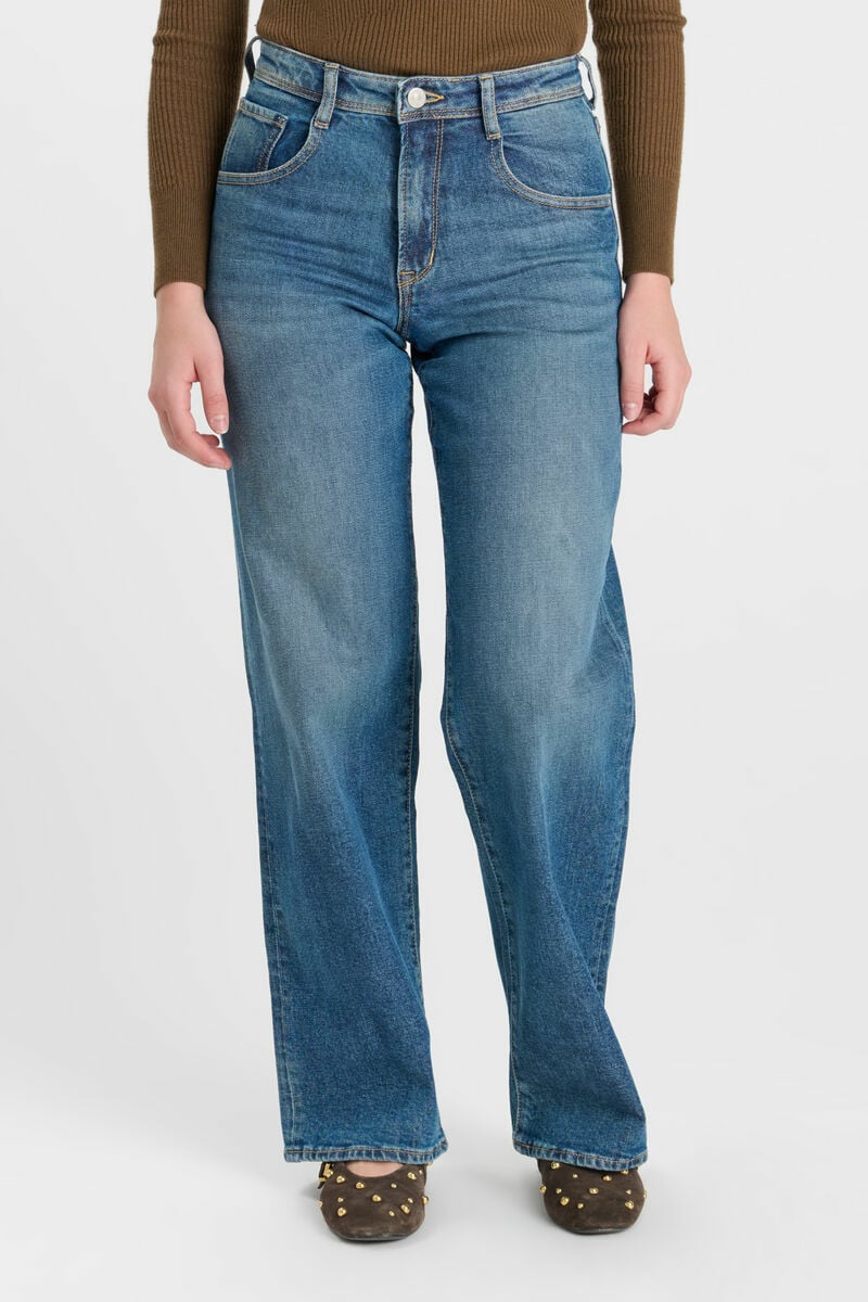 Jeans regular large Revers bleu moyen