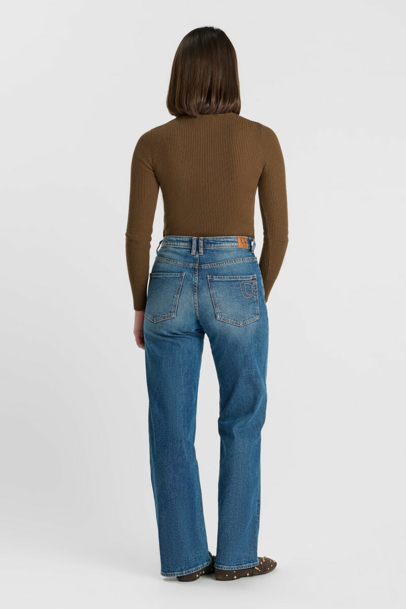 Jeans regular large Revers bleu moyen