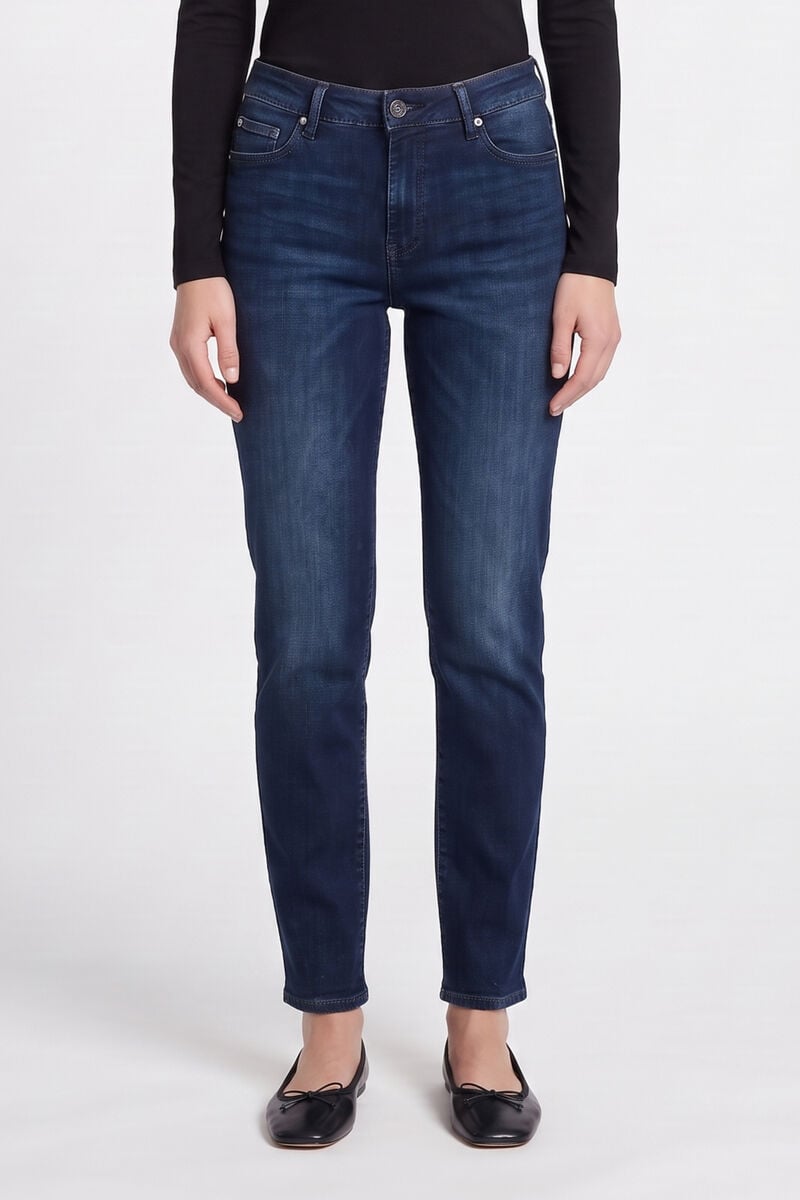 Jeans 400/18 mom Basic bleu foncé