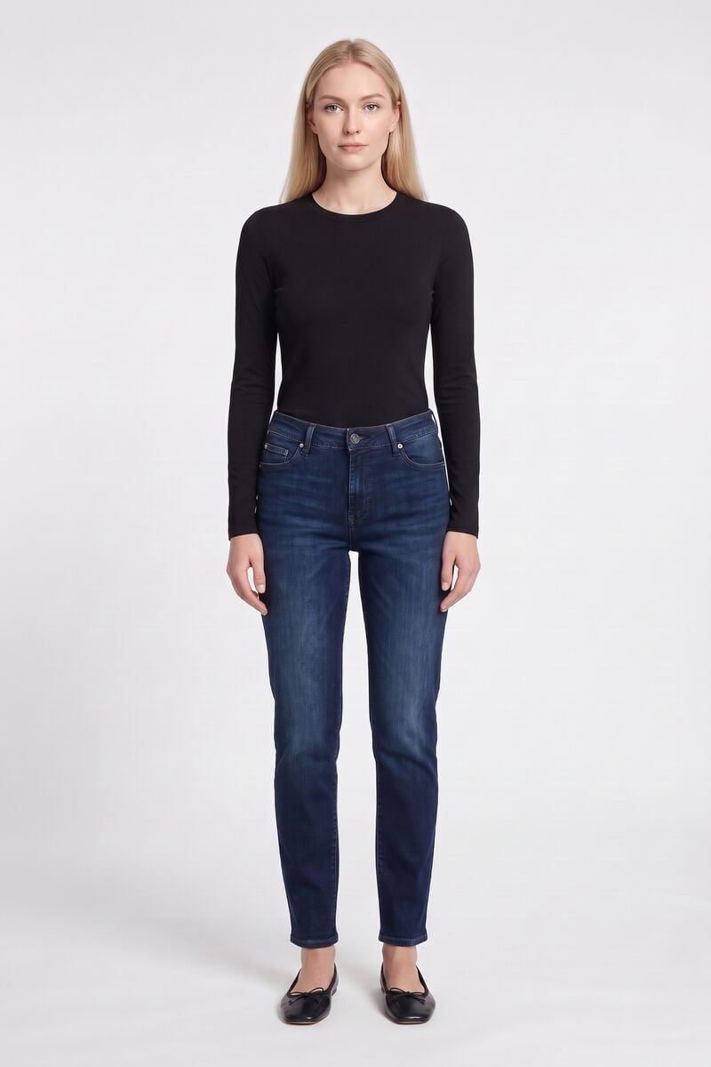 Jeans 400/18 mom Basic bleu foncé