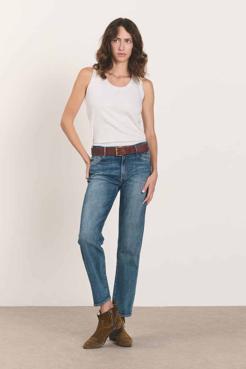 Jeans 400/18 mom bleu medium