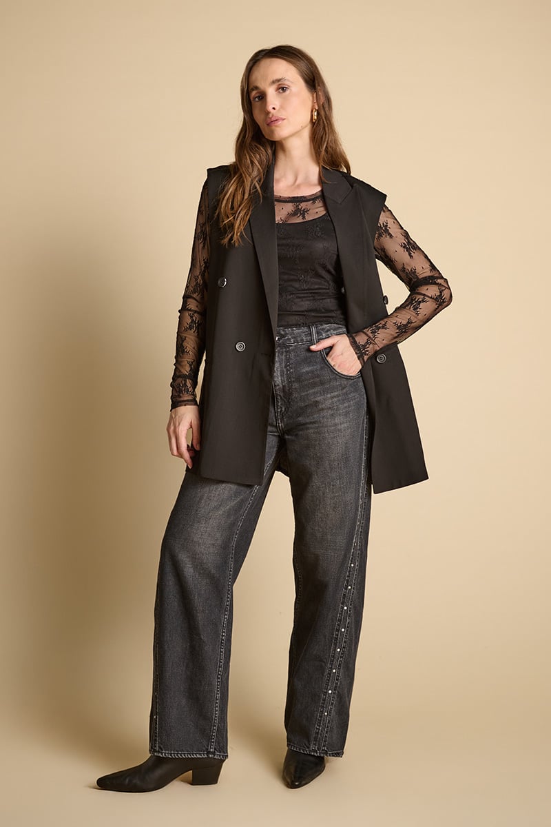 Jeans regular loose Lealy noir