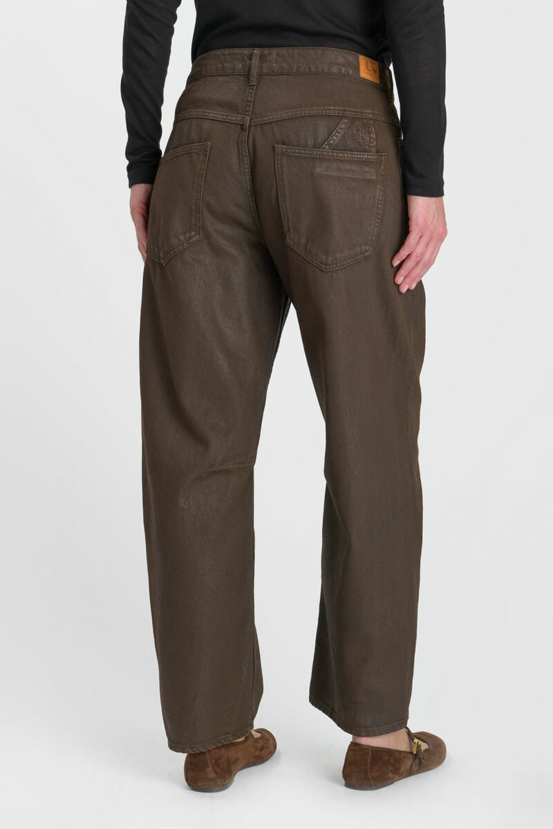 Jeans balloon Madie marron enduit