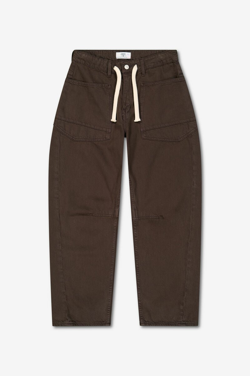 Jeans balloon Madie marron enduit