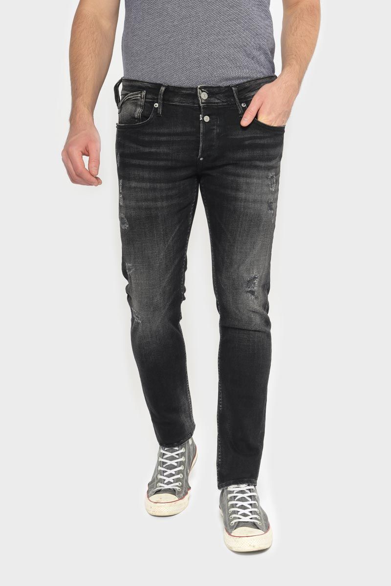 Basic 600/17 adjusted jeans destroy noir N°1 