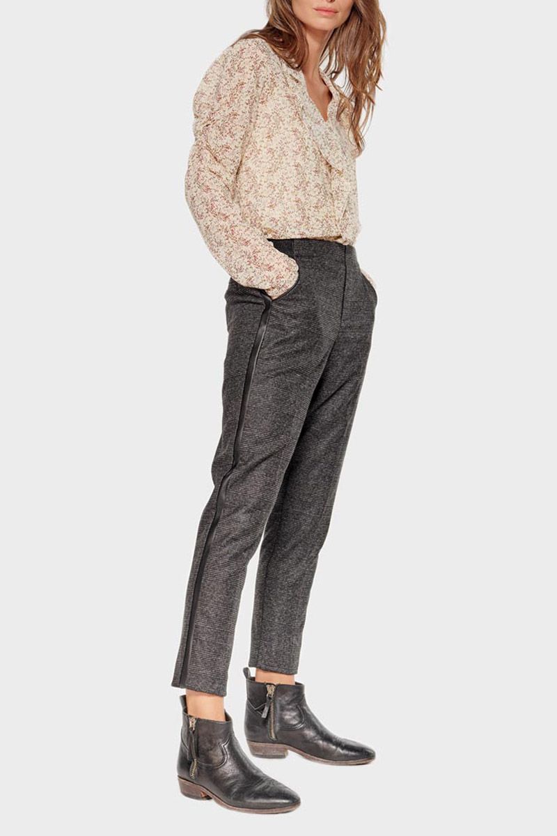 Pantalon Guilia à carreaux gris