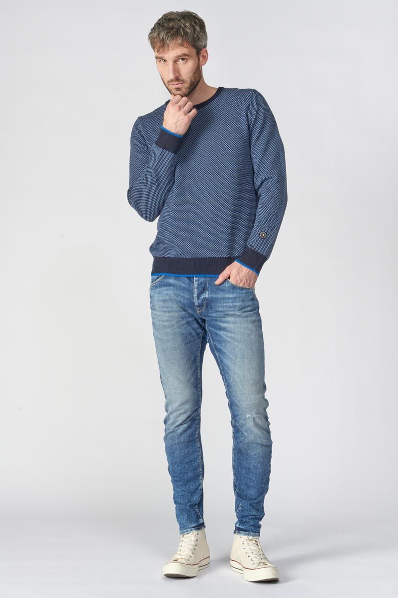 Rocken 900/3  tapered arqué jeans destroy bleu N°3