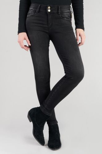 Jeans ultra pulp slim Bari taille haute 7/8ème noir N°1