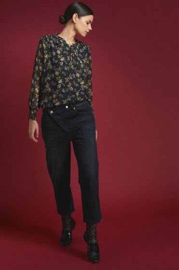 Jeans boyfit Cosy 7/8ème noir N°1