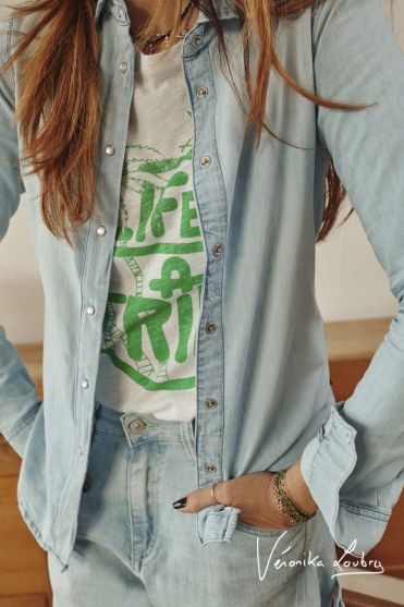 Chemise en jeans Nude bleue by Véronika Loubry