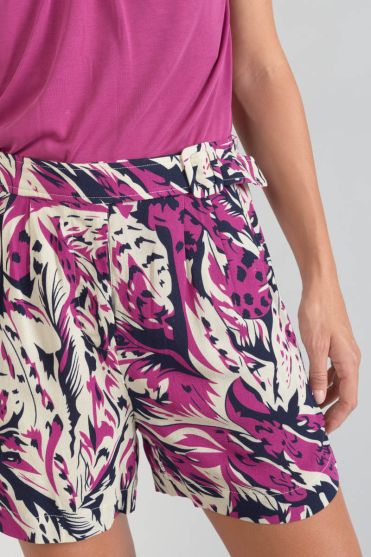 Short Armelle à motif jungle violine
