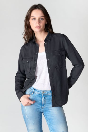 Chemise Laelia en tencel noir