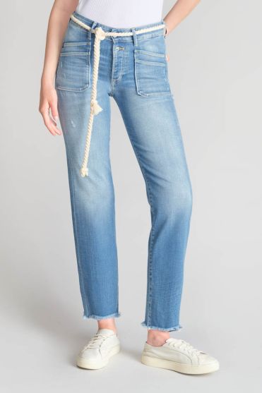 Jeans Pricilia taille haute 7/8ème destroy bleu N°4