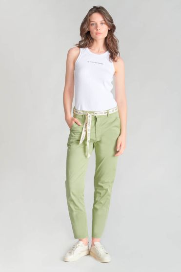 Pantalon chino loose Arlo vert amande