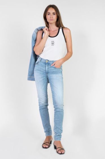 Jeans pulp slim Basic taille haute bleu N°5
