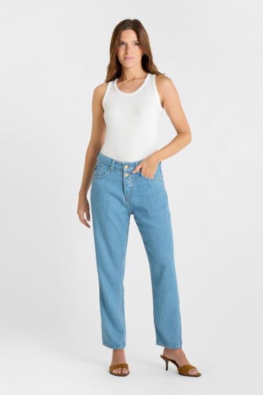 Jeans 400/60 girlfriend Riki tencel bleu