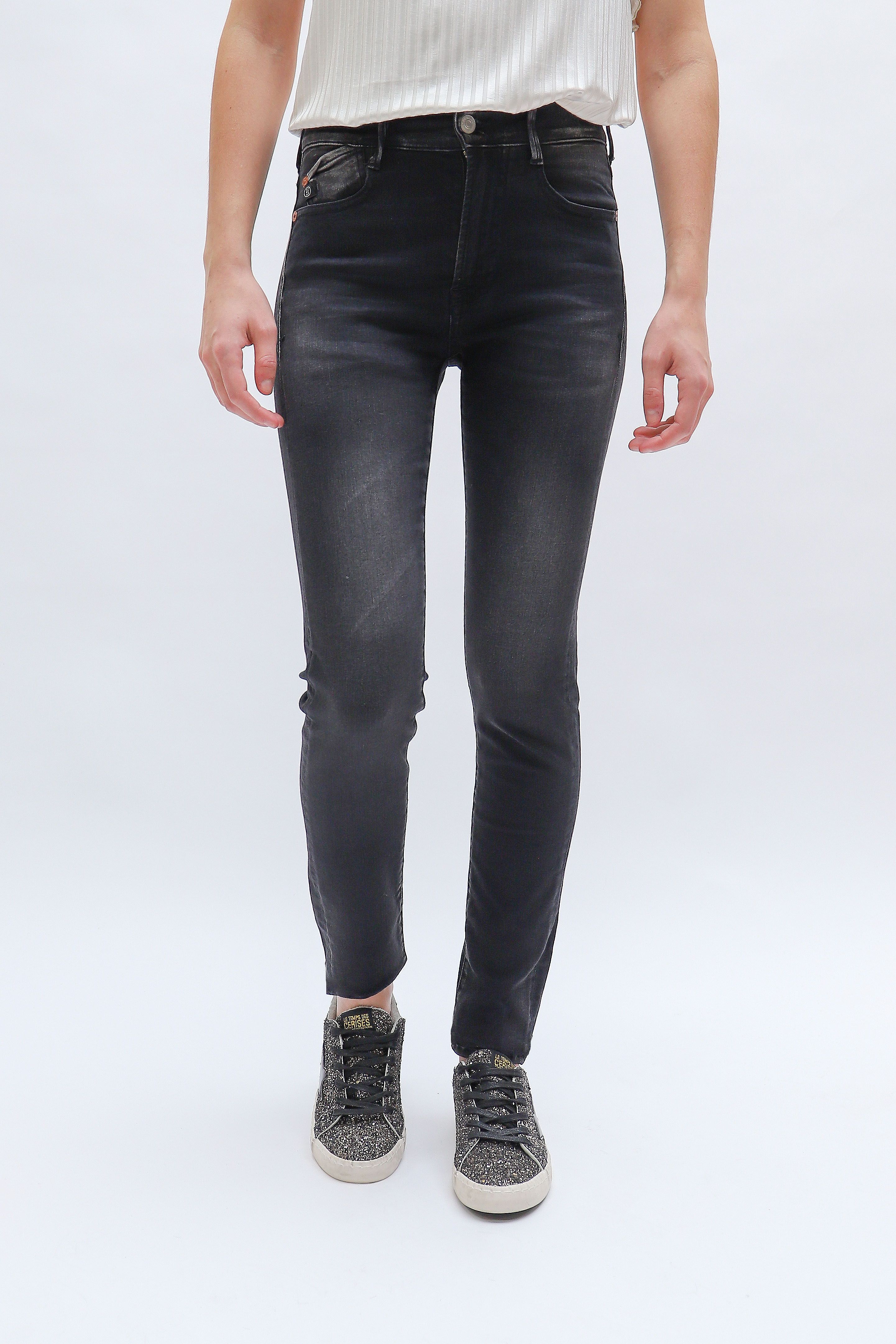 Jeans Power Skinny noir Jeans Pantalons Skinny Femme Le Temps des Cerises