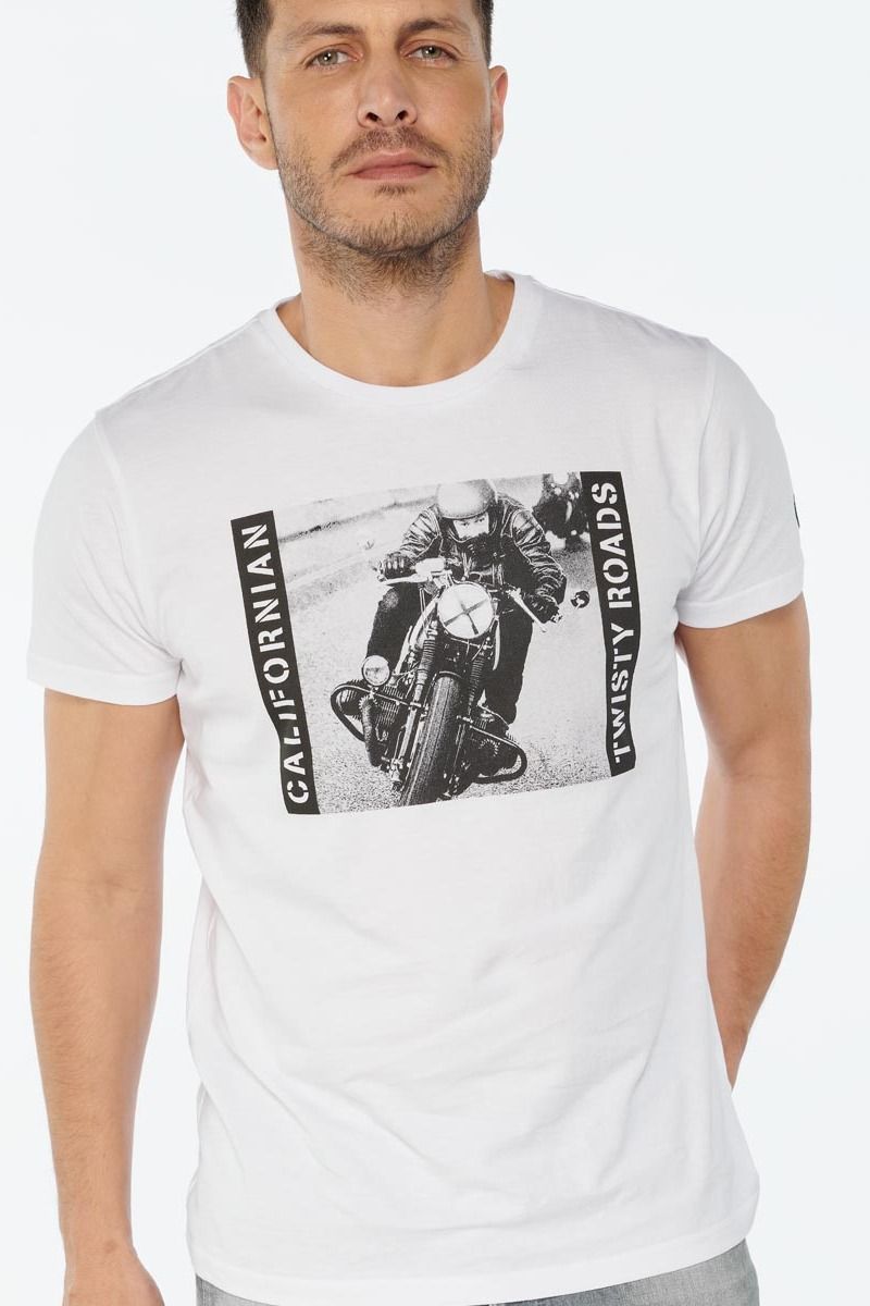 T-shirt Portage blanc imprimé : Tee Shirt et prêt à porter Homme