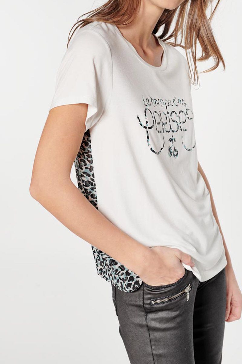T-shirt Lauren crème imprimé : Tee Shirt Femme : Le Temps des Cerises
