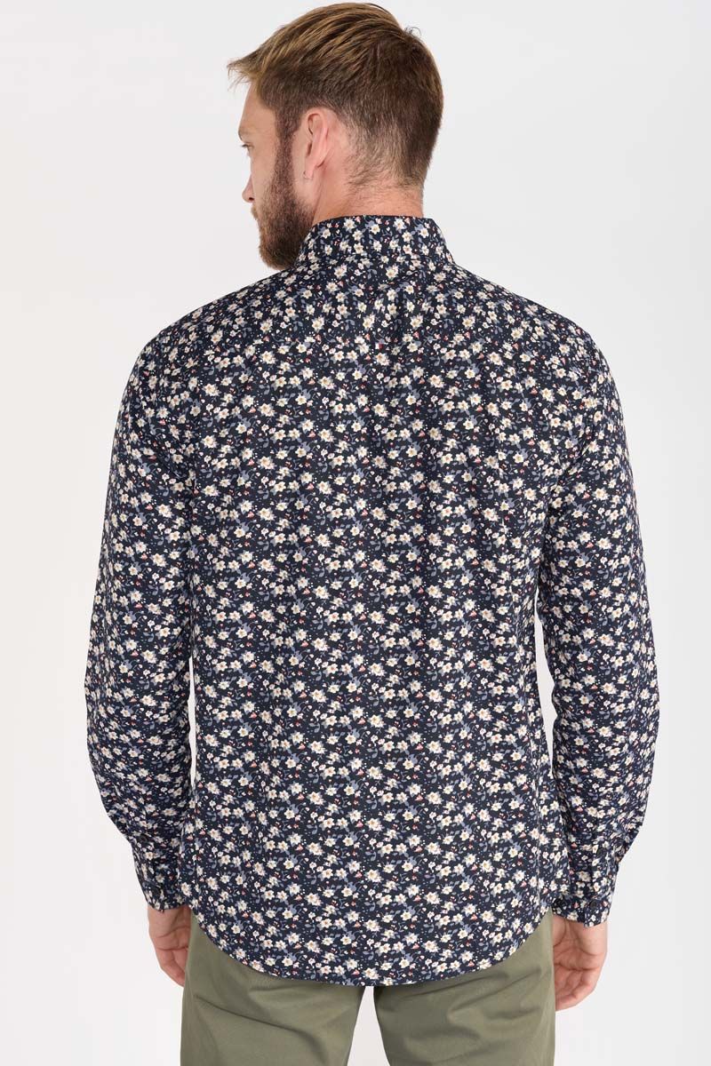 Flyshirt Veste chemise homme en coton à imprimé fleuri