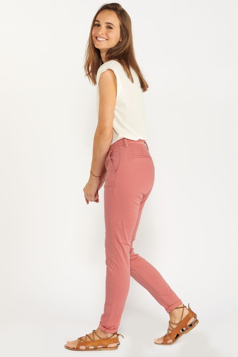et des Dyli : prêt : Pantalons porter à pêche Cerises Femme & Jeans Le Temps Pantalon rosé