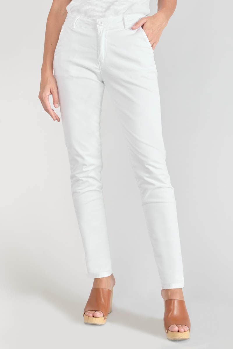 Pantalon chino Dyli3 blanc : Jeans & Pantalons Femme : Le Temps des Cerises
