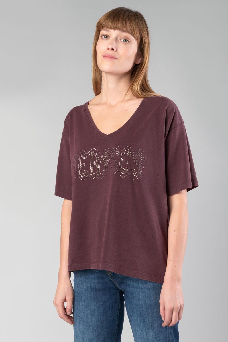 T-shirt Kara lie de vin : Tee Shirt Femme : Le Temps des Cerises