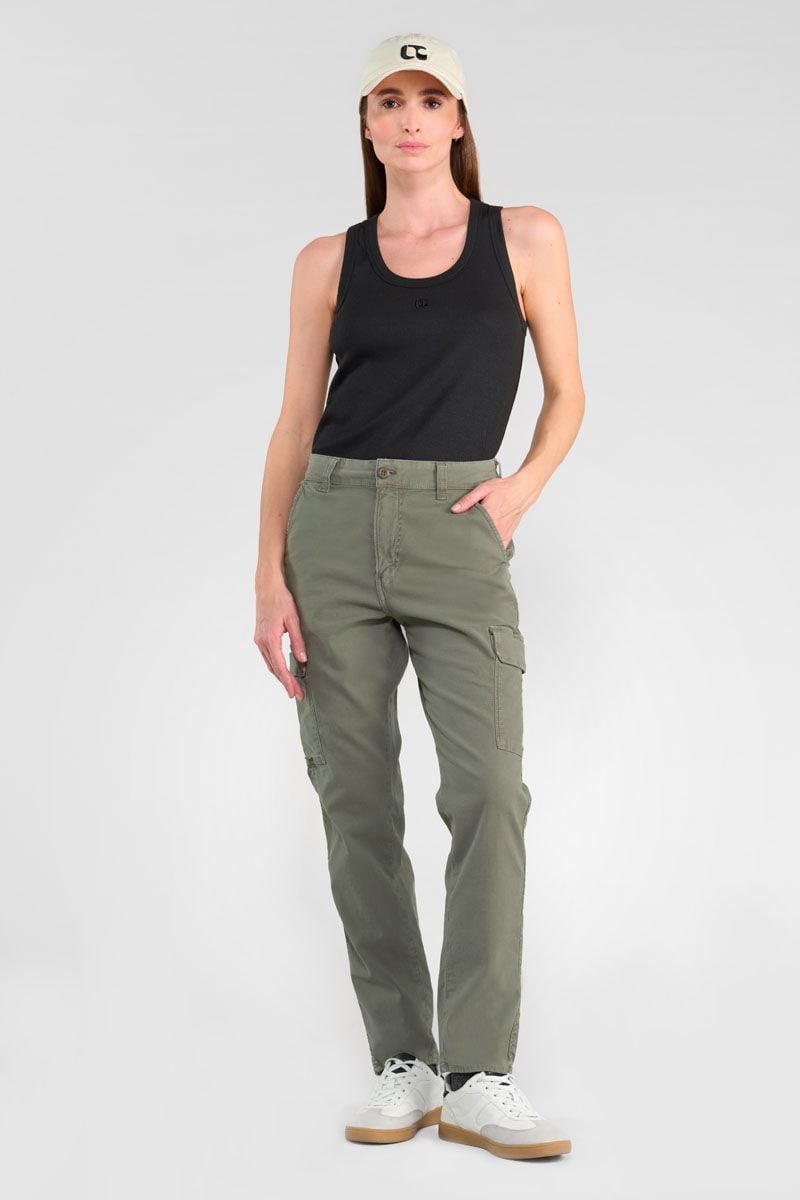 Pantalon cargo Castellas kaki Jeans Pantalons Femme Le Temps
