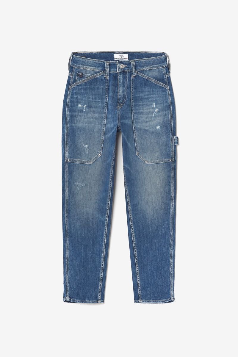 Jeans 400/60 girlfriend Union taille haute 7/8ème destroy bleu N°3