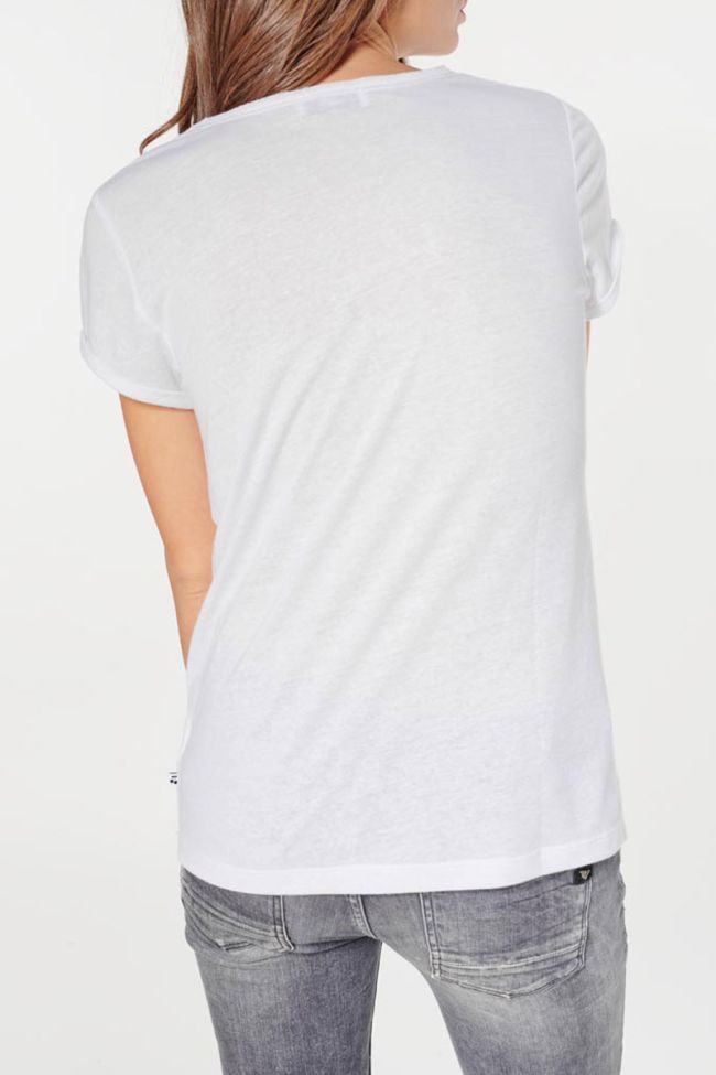 T-shirt Basitrame blanc imprimé