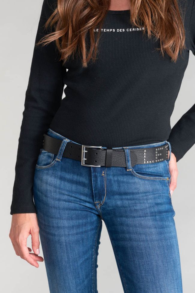 Ceinture First en cuir noir