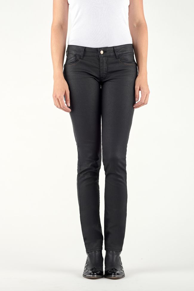 Jeans Pulp Slim effet cuir noir