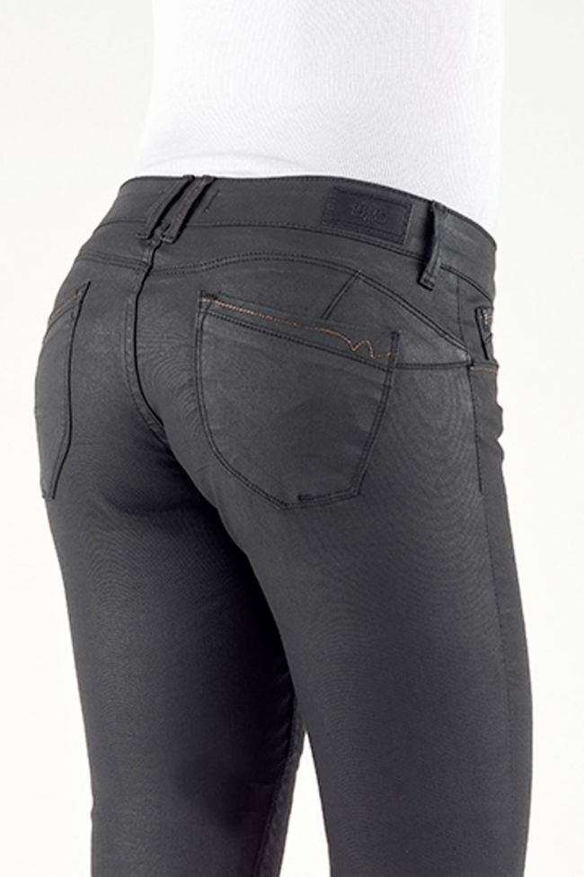 Jeans Pulp Slim effet cuir noir