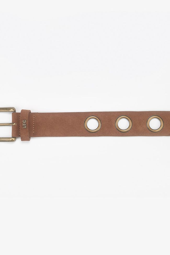 Ceinture Caylie en daim cognac