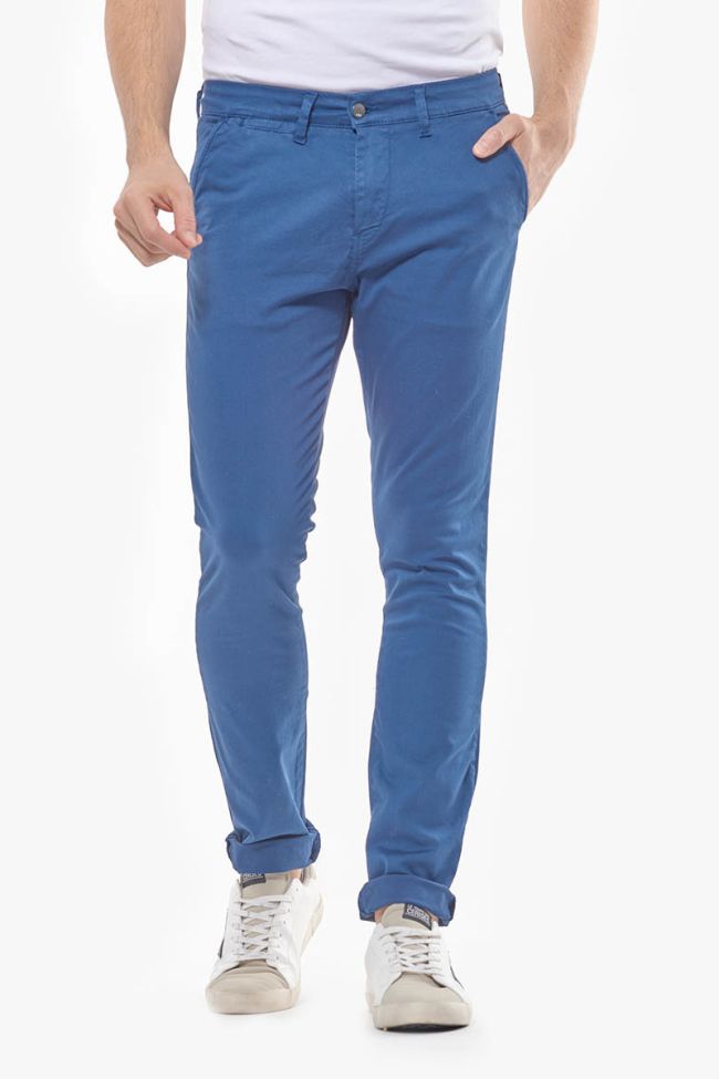 Pantalon Chino Slim Jas Bleu orage